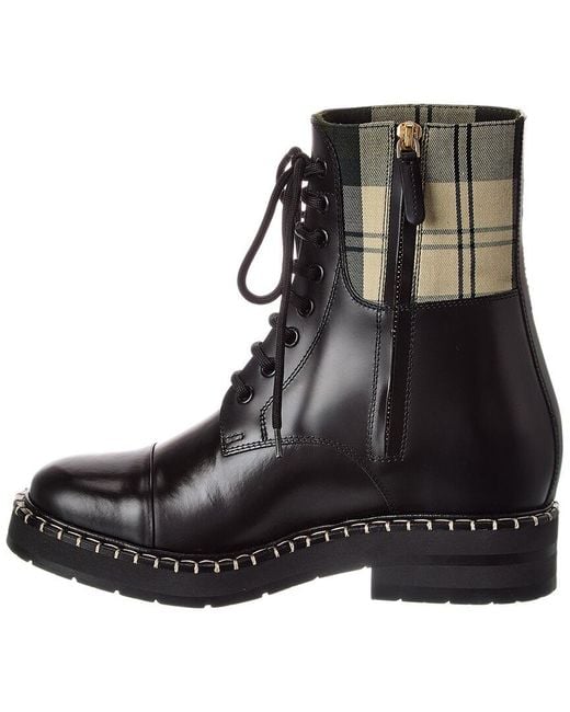 Chloé Black Canvas & Leather Bootie