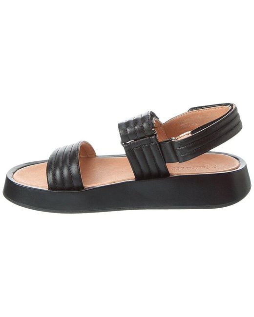 Madewell Black Quilted Leather Flatform Sandal