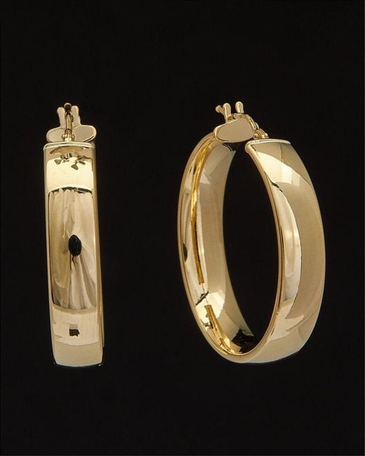 Italian Gold Black 14k Polished Hoops