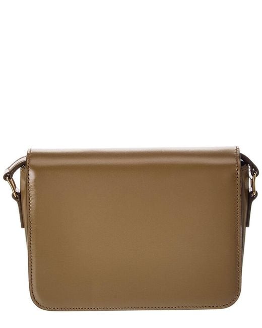 Céline Brown Teen Triomphe Leather Shoulder Bag