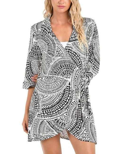 La Blanca Gray Shirt Coverup