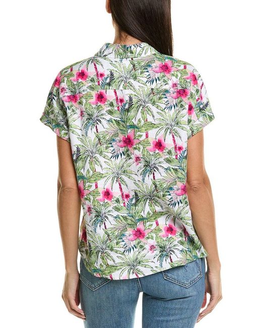 Tommy Bahama White Coastal Palms Linen Shirt