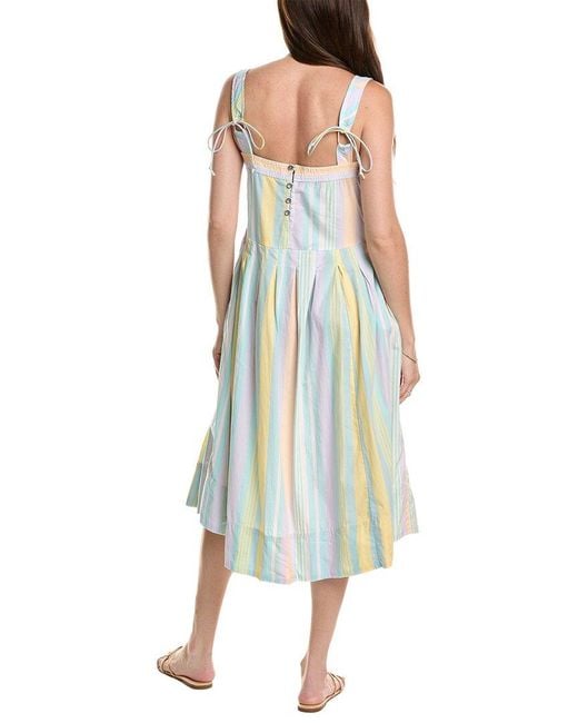 Free People Blue Primavera Stripe Midi Dress