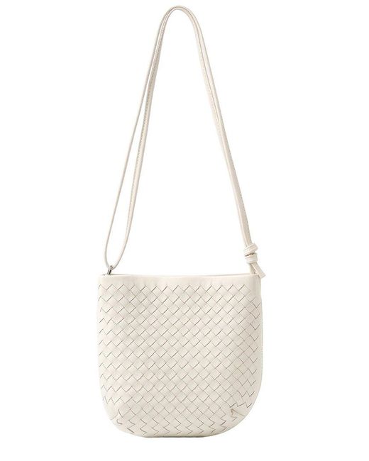 Ariele Tesoro White Leather Shoulder Bag