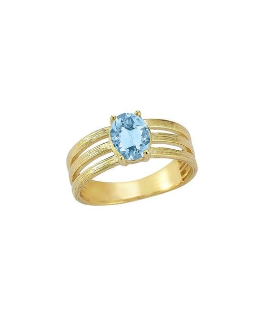 Reiss Metallic 14k 1.50 Ct. Tw. Blue Topaz Cocktail Ring