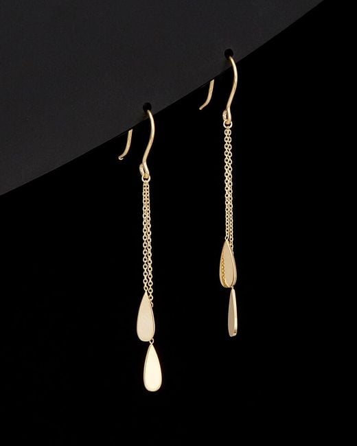 Italian Gold Black 14k Double Teardrop Earrings