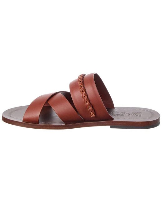 Ferragamo Brown Leather Sandal for men