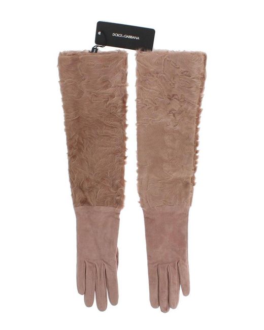 Dolce & Gabbana Brown Silk-Lined Suede Gloves