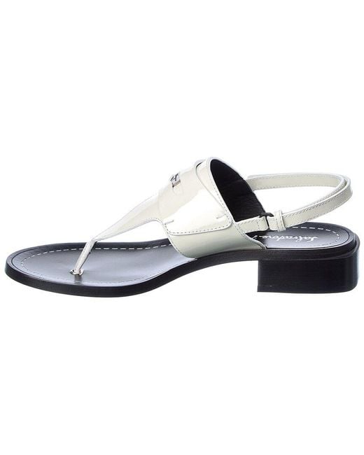 Ferragamo White Nya Leather Sandal