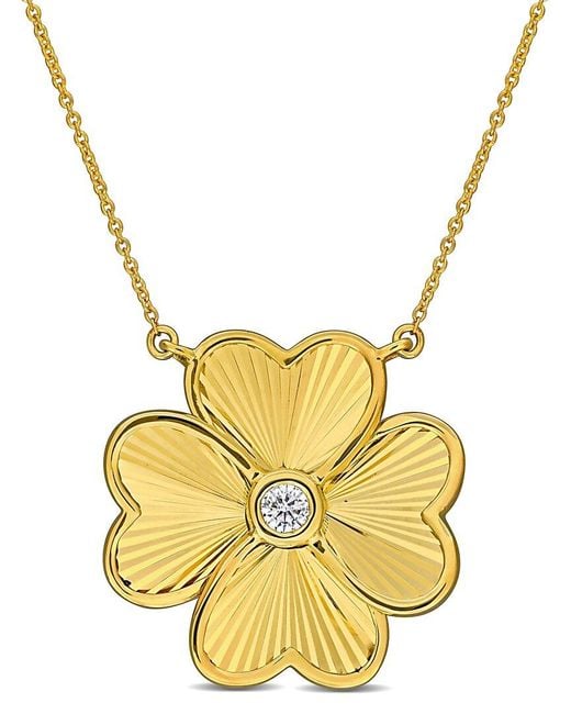 Rina Limor Metallic 10k 0.11 Ct. Tw. Diamond Pendant