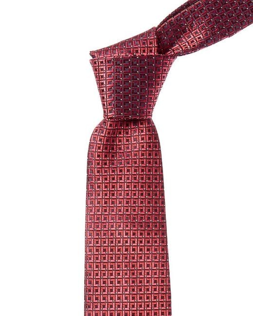Canali Red Squares Silk Tie for men