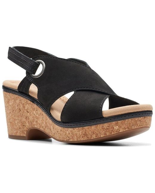 Clarks Black Giselle Loop Leather Sandal