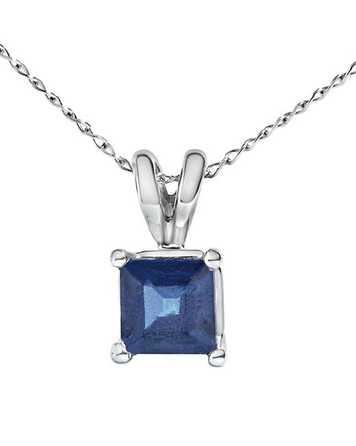 Haus of Brilliance Blue Colorful Gemstones 14K 0.65 Ct. Tw. Sapphire Pendant Necklace