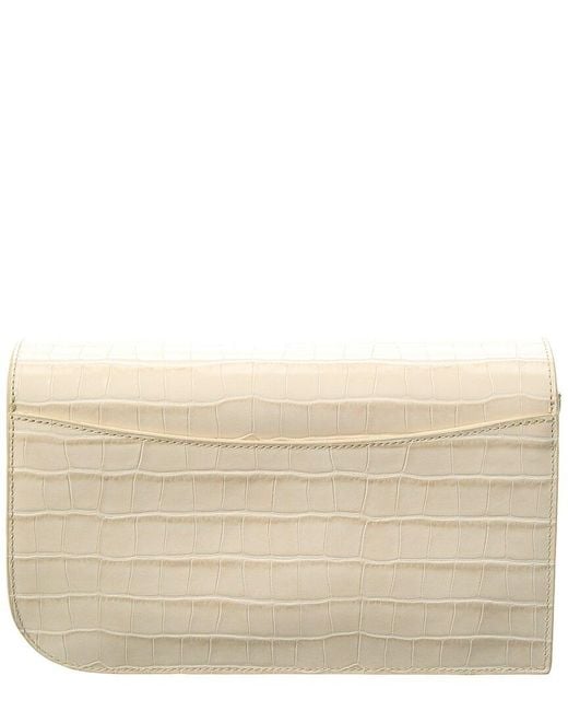 Jason Wu Natural Croc-Embossed Leather Clutch