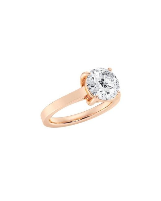 Lab Grown Diamonds White 14K Rose 3.00 Ct. Tw. Lab-Grown Diamond Solitaire Engagement Ring