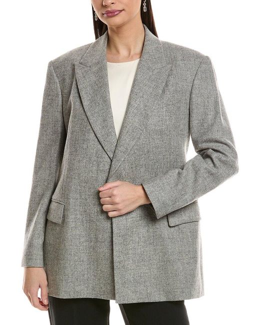 Brunello Cucinelli Gray Alpaca & Wool-Blend Jacket