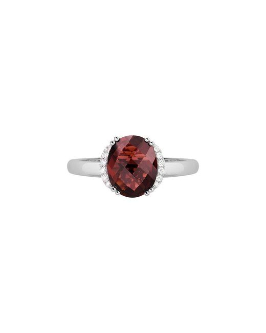 Diamond Select Cuts Multicolor 14K Diamond .06 Ct. & 2.49 Ct. Garnet Ring
