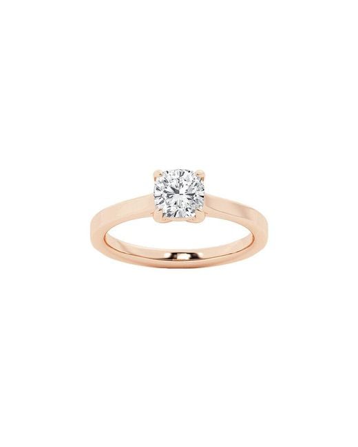 Lab Grown Diamonds White 14K Rose 1.00 Ct. Tw. Lab-Grown Diamond Solitaire Engagement Ring