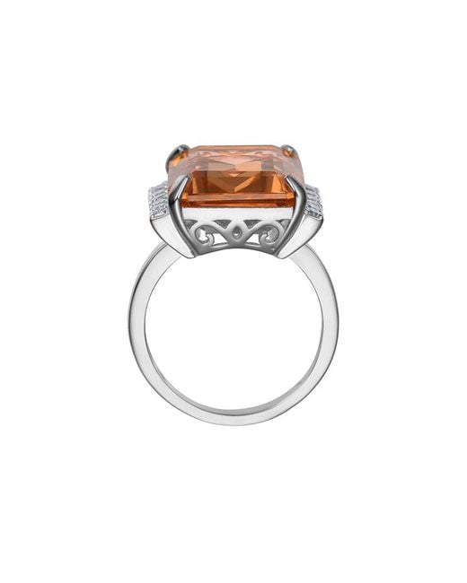 Genevive Jewelry White Diamond Cz Statement Ring