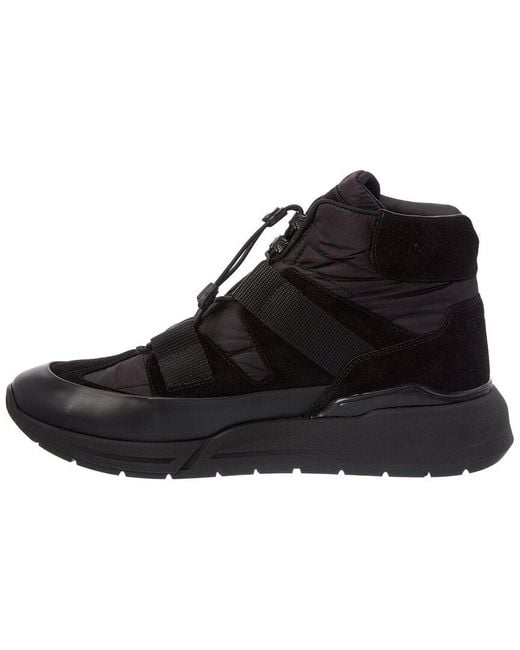 Ferragamo Black Leonida Suede High-Top Sneaker for men