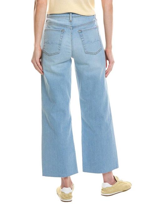 7 For All Mankind Blue Alexa Sirte Cropped Jean