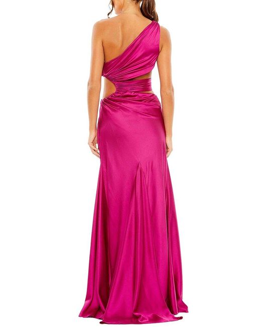 Mac Duggal Pink One Shoulder Satin Gown