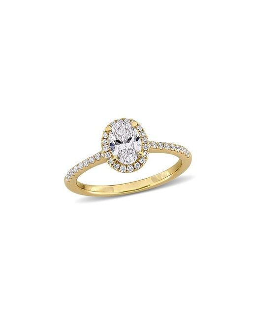 Lab Grown Diamonds White Created Forever 14K 0.99 Ct. Tw. Lab-Grown Diamond Halo Ring
