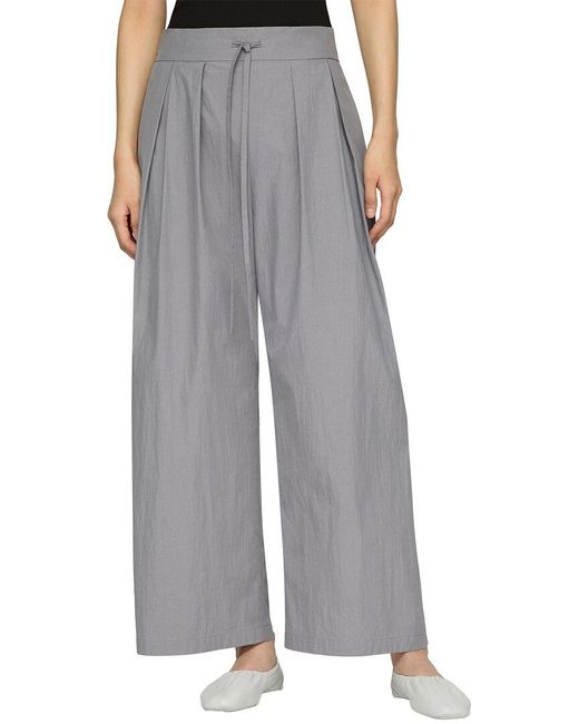Lafayette 148 New York Gray Dean Pull On Pleated Wide Leg Pant