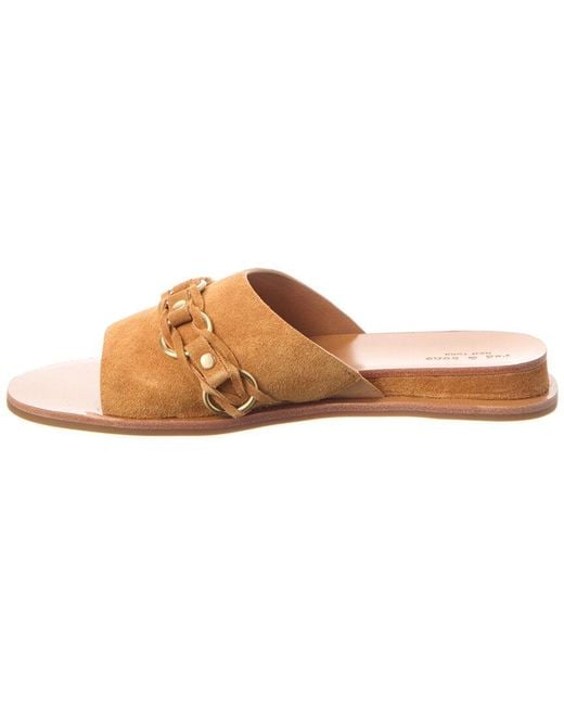 Rag & Bone Brown Beau Chain Suede Slide