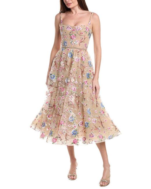 sachin and babi light blue dress Bronx Banco Inara Floral Applique Midi-Dress