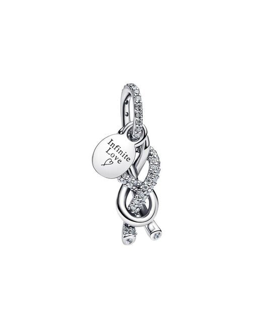 Pandora White Moments Cz Pava Infinity Knot Dangle Charm