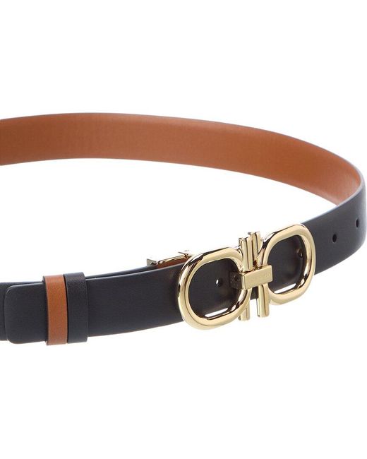 Ferragamo Brown Gancini Reversible Leather Belt