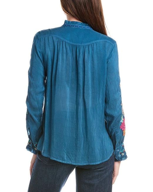 Johnny Was Blue Amyle Shirt