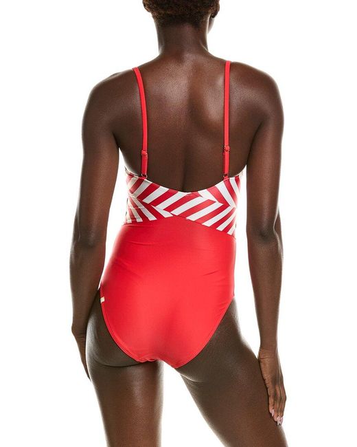 summersalt Red The Sea Breeze Cutout One-Piece