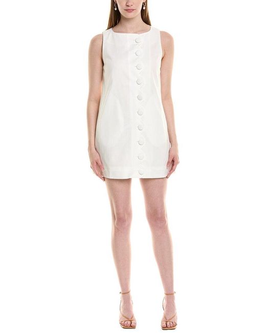 JLuxe White Scallop Placket Mini Dress