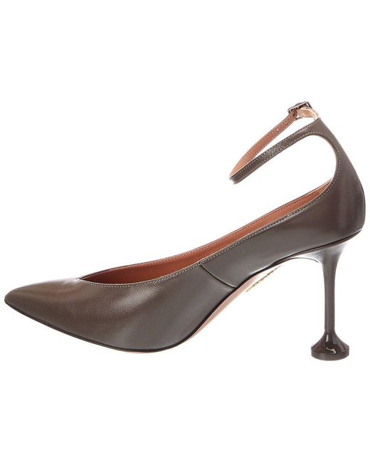 Aquazzura Brown Strong 85 Leather Pump