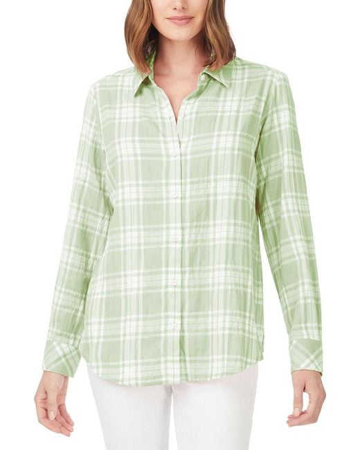 Foxcroft Green Rhea Plaid Shirt
