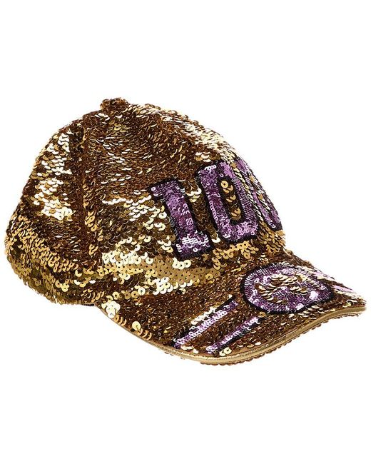 Gucci Brown 100 Sequin Baseball Cap