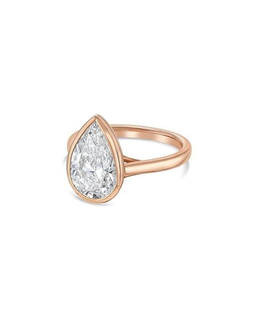 Diana M White Diana M. 14K Rose 4.00 Ct. Tw. Lab-Grown Diamond Bezel Ring
