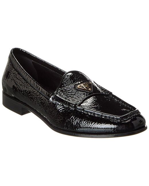 Prada Black Logo Patent Loafer