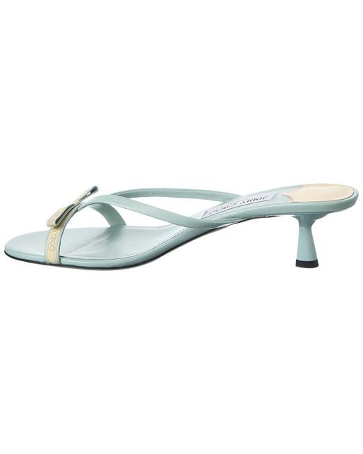 Jimmy Choo Blue Ciela 45 Leather Mule