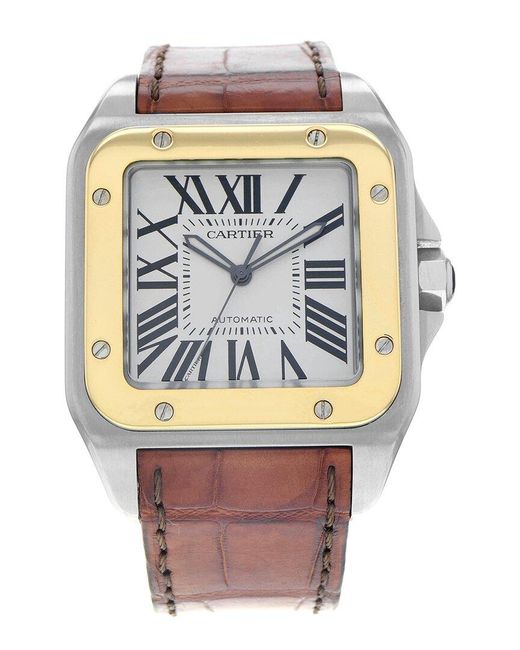 Cartier Gray Santos 100 Watch Circa 2010S (Authentic Pre-Owned) for men