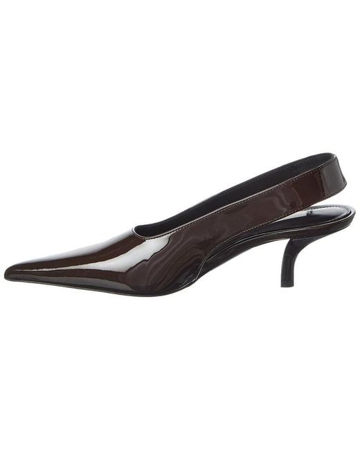 Totême Brown Patent Slingback Pump