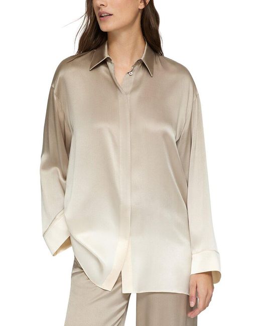 Lafayette 148 New York Natural Ombre Boyfriend Oversized Shirt