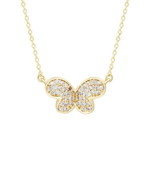 Suzy Levian Metallic 14k 0.20 Ct. Tw. Diamond Butterfly Pendant Necklace