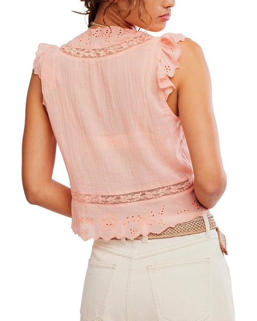 Free People Pink Day Dreamer Relaxed Fit Top