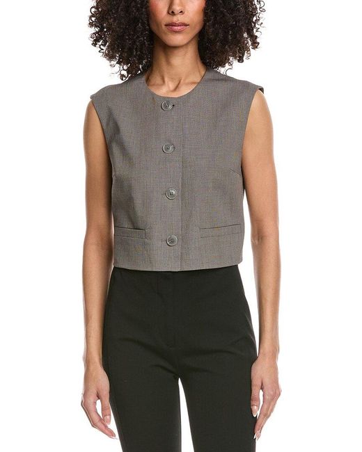 Kenneth Cole Gray Oversized Belted Vest