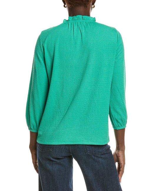 Jones New York Green 3/4-Sleeve V-Neck Top