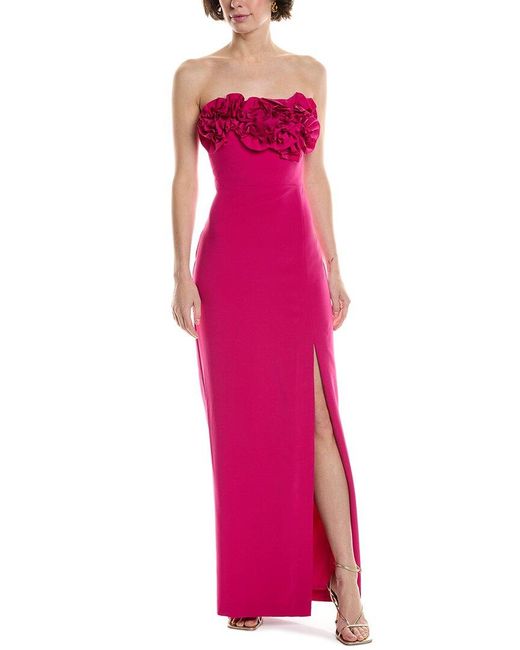 ML Monique Lhuillier Pink Gemma Gown