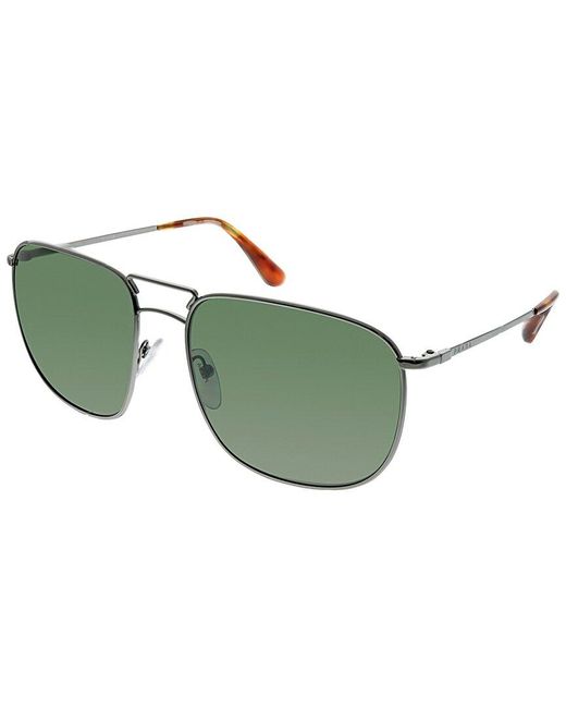 Prada Green Aviator 60mm Sunglasses